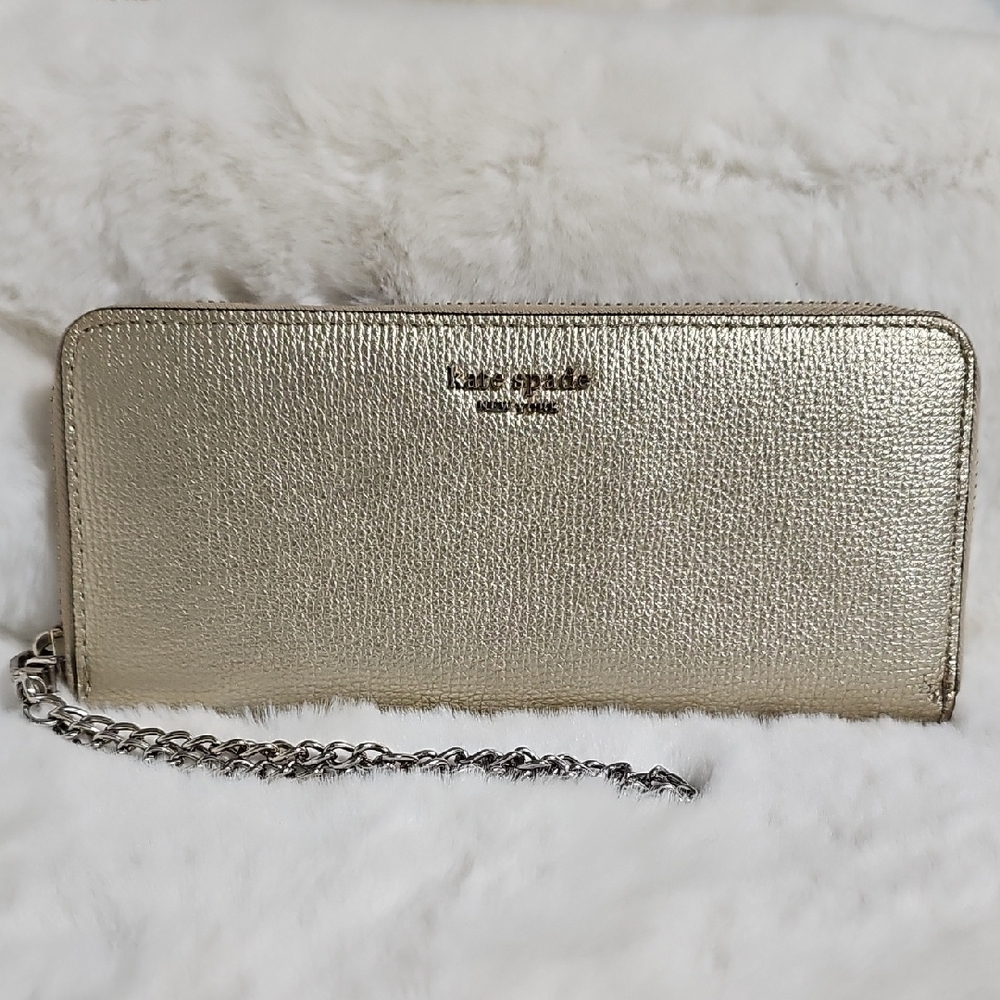 Kate Spade Cameron Continental Metallic Gold Wallet